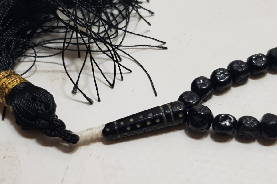 OSMANLI DÖNEMİ NADİR FORMDA BEYKOZ İŞİ YILDIZLI NAMAZ TESPİHİ