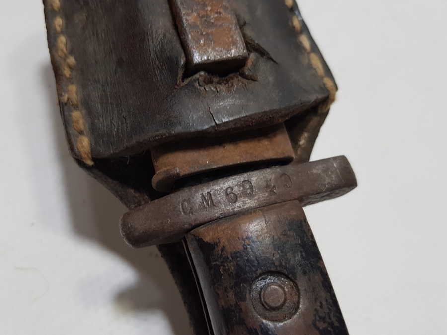 ORİJİNAL DERİ ASKI APARATIYLA 1. DÜNYA SAVAŞI DÖNEMİ OSMANLI TOPÇU SUBAY SÜNGÜSÜ