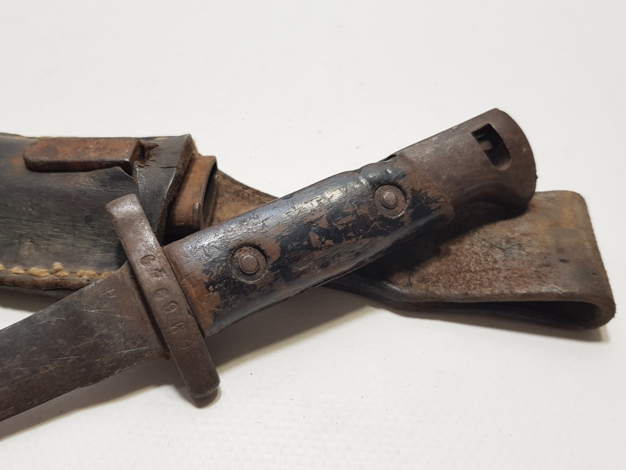 ORİJİNAL DERİ ASKI APARATIYLA 1. DÜNYA SAVAŞI DÖNEMİ OSMANLI TOPÇU SUBAY SÜNGÜSÜ