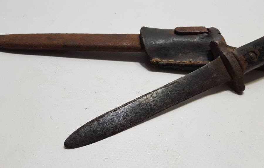 ORİJİNAL DERİ ASKI APARATIYLA 1. DÜNYA SAVAŞI DÖNEMİ OSMANLI TOPÇU SUBAY SÜNGÜSÜ