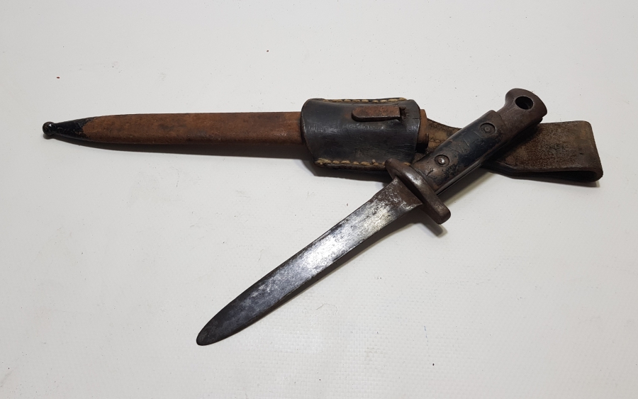 ORİJİNAL DERİ ASKI APARATIYLA 1. DÜNYA SAVAŞI DÖNEMİ OSMANLI TOPÇU SUBAY SÜNGÜSÜ