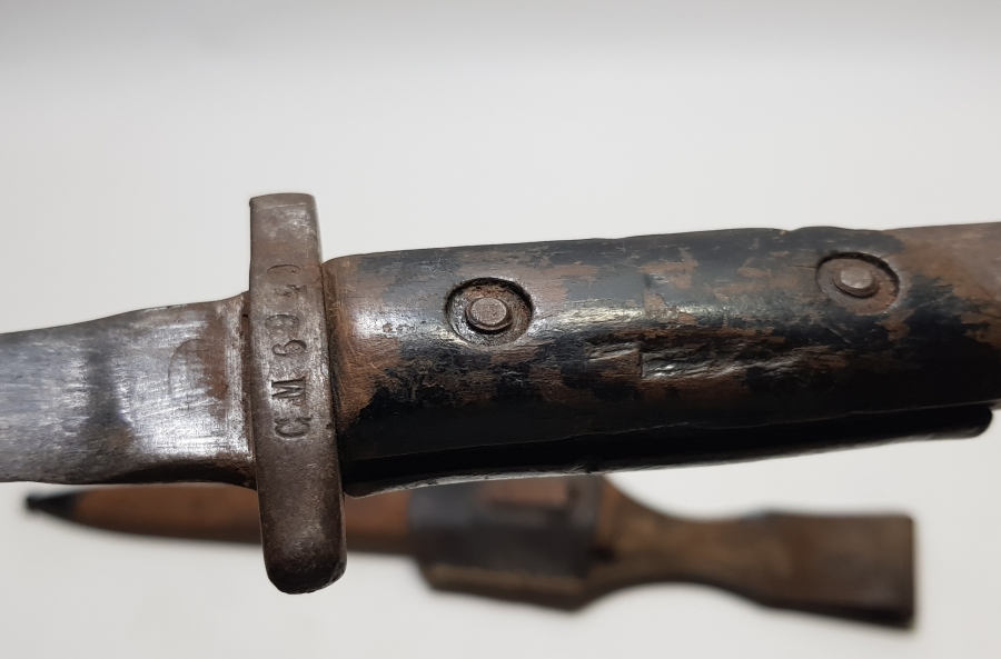 ORİJİNAL DERİ ASKI APARATIYLA 1. DÜNYA SAVAŞI DÖNEMİ OSMANLI TOPÇU SUBAY SÜNGÜSÜ