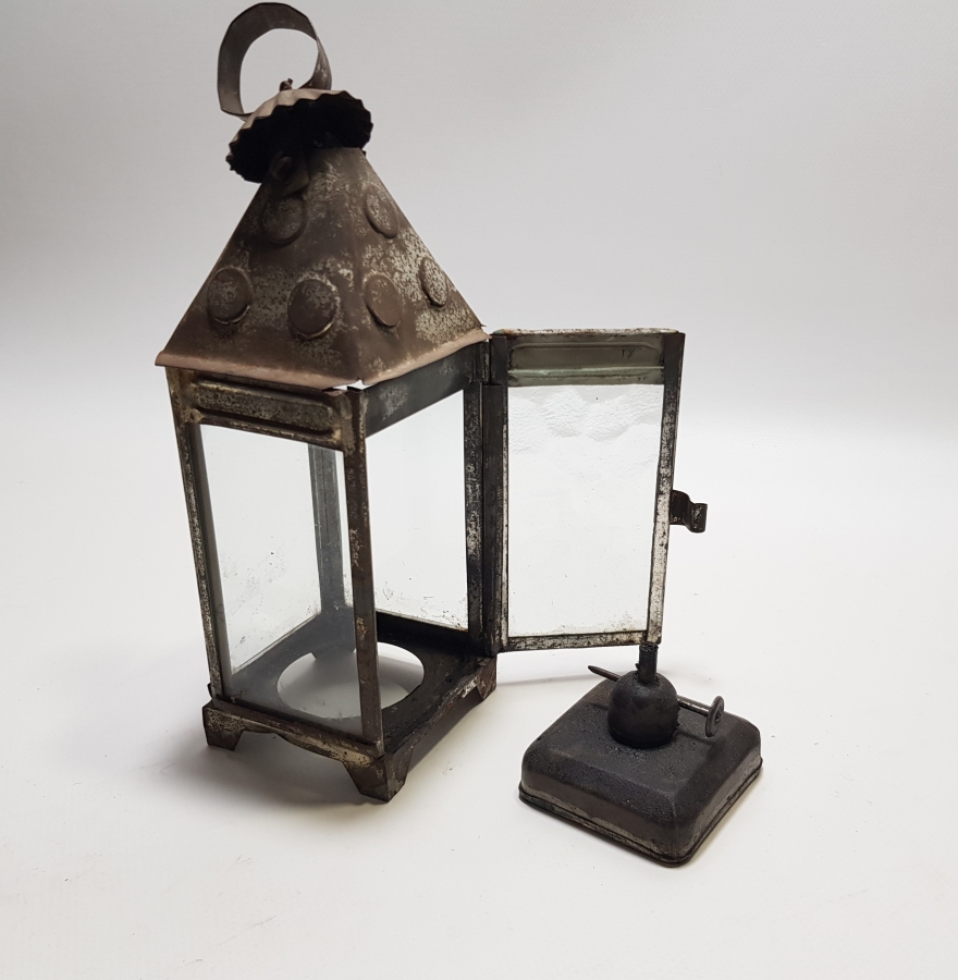 OSMANLI DÖNEMİ EL YAPIMI HAZNELİ EL LAMBASI - EL MUMLUĞU