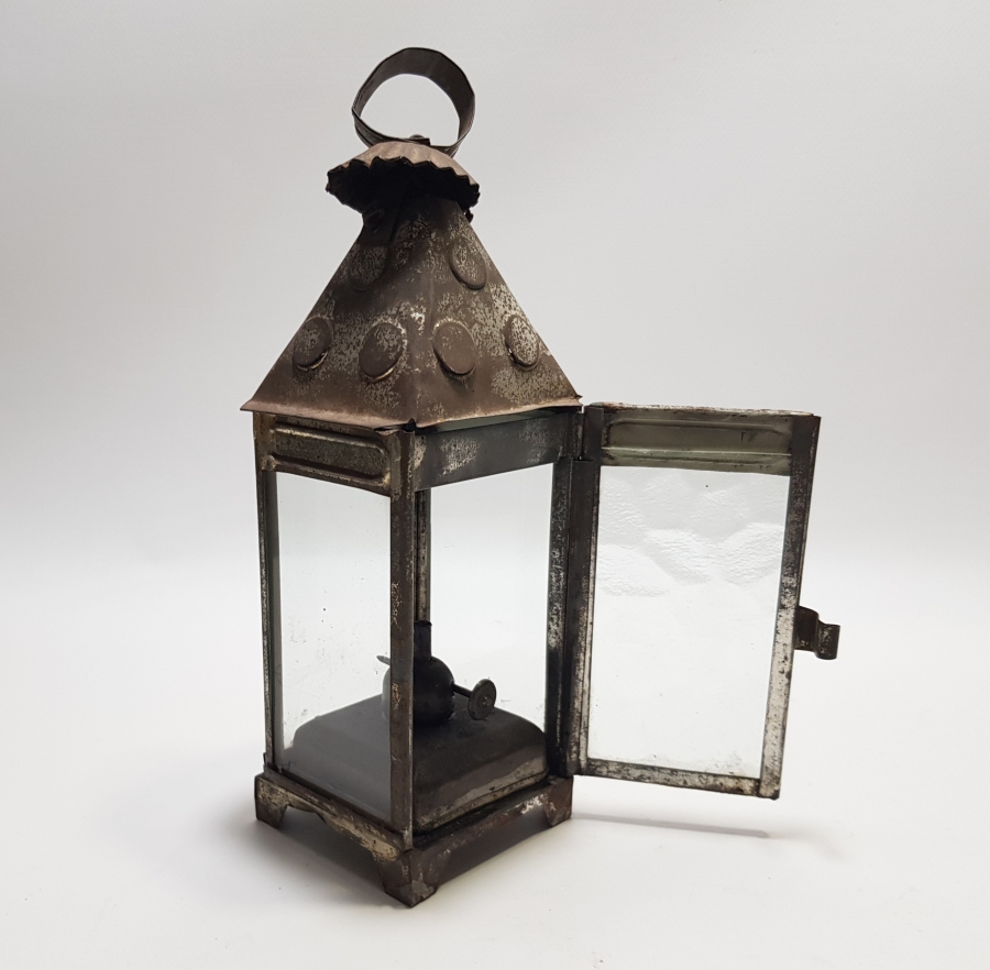 OSMANLI DÖNEMİ EL YAPIMI HAZNELİ EL LAMBASI - EL MUMLUĞU