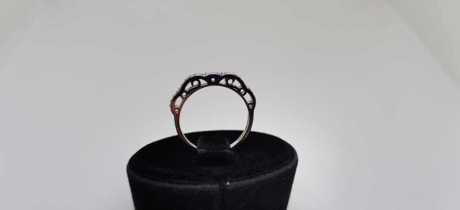 YARIM TAMTUR ALYANS MODEL PIRLANTA TAŞLI YÜZÜK