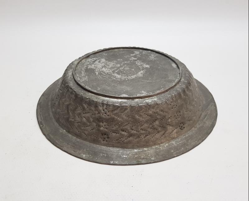 OSMANLICA YAZILI BAKIR YENİÇERİ TABAK