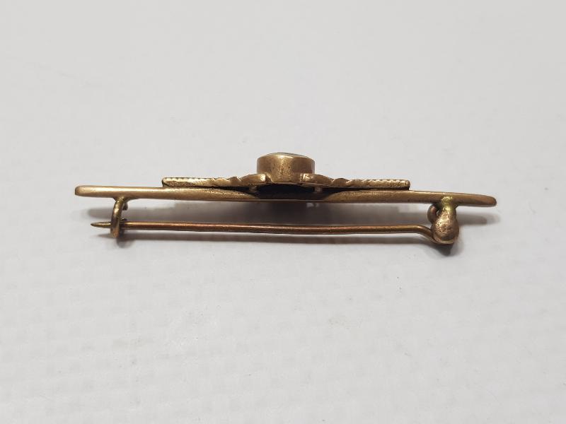 1900LERDEN DOĞAL TAŞLI ALTIN KAPLAMA BROŞ