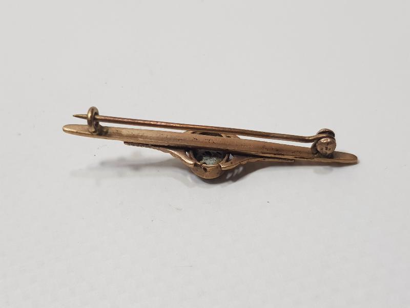 1900LERDEN DOĞAL TAŞLI ALTIN KAPLAMA BROŞ