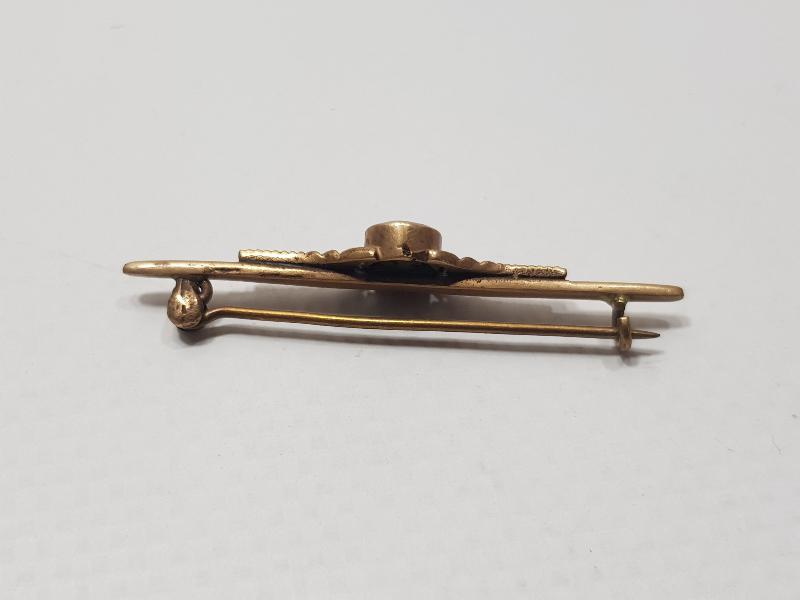 1900LERDEN DOĞAL TAŞLI ALTIN KAPLAMA BROŞ