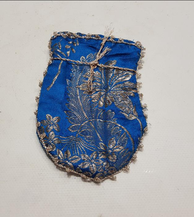 OSMANLI DÖNEMİ GÜMÜŞ SIRMA İŞLEMELİ ELMASİYE KESE