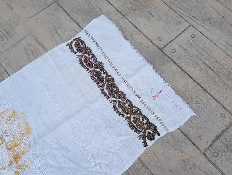 OSMANLI DÖNEMİ ALTIN SIRMA İŞLEMELİ BURSA İŞİ NADİR MİNARELİ HAVLU