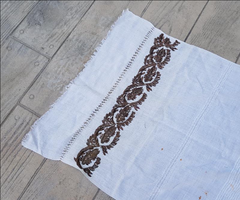 OSMANLI DÖNEMİ ALTIN SIRMA İŞLEMELİ BURSA İŞİ NADİR MİNARELİ HAVLU