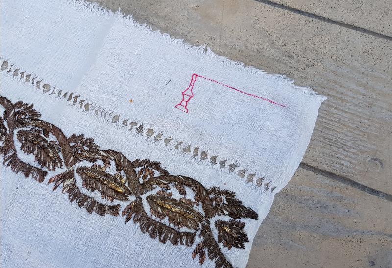 OSMANLI DÖNEMİ ALTIN SIRMA İŞLEMELİ BURSA İŞİ NADİR MİNARELİ HAVLU