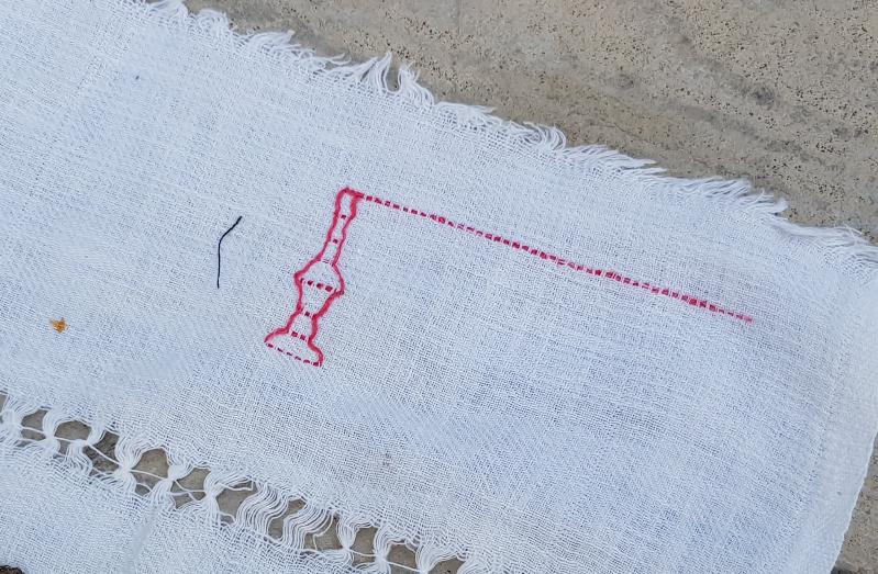 OSMANLI DÖNEMİ ALTIN SIRMA İŞLEMELİ BURSA İŞİ NADİR MİNARELİ HAVLU