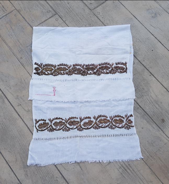 OSMANLI DÖNEMİ ALTIN SIRMA İŞLEMELİ BURSA İŞİ NADİR MİNARELİ HAVLU