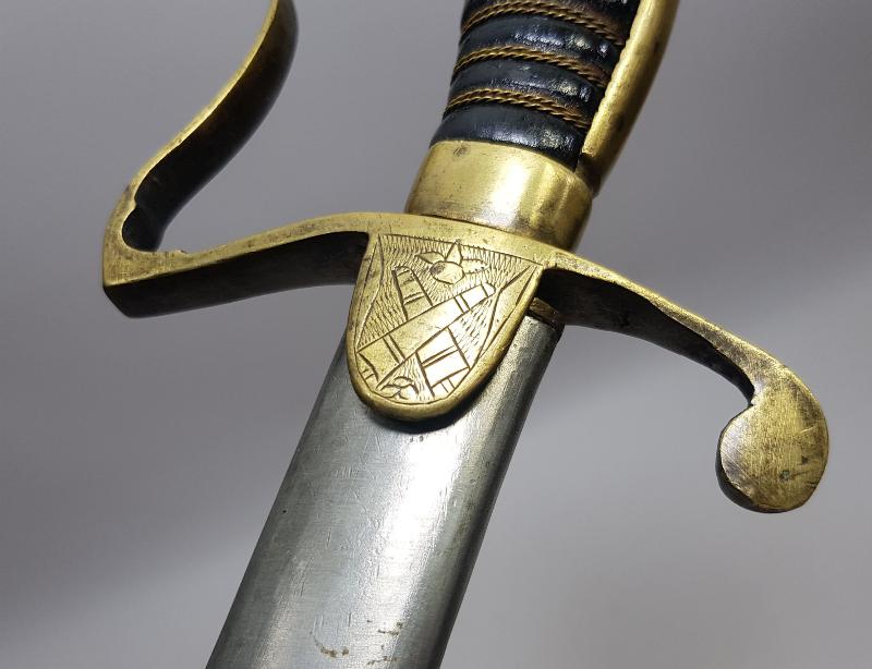 OSMANLI DÖNEMİ TOPÇU AMBLEMLİ ERMENİ USTA YAPIMI NADİR OSMANLI SUBAY KILICI