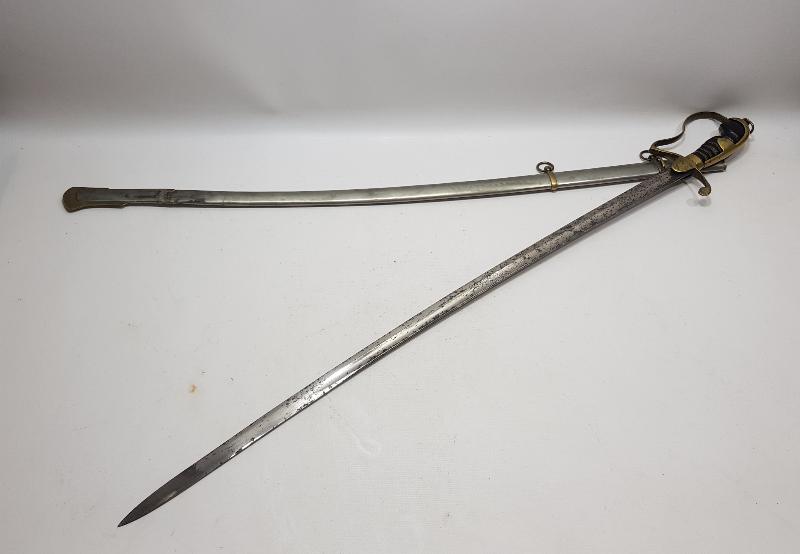 OSMANLI DÖNEMİ TOPÇU AMBLEMLİ ERMENİ USTA YAPIMI NADİR OSMANLI SUBAY KILICI