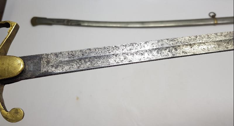 OSMANLI DÖNEMİ TOPÇU AMBLEMLİ ERMENİ USTA YAPIMI NADİR OSMANLI SUBAY KILICI