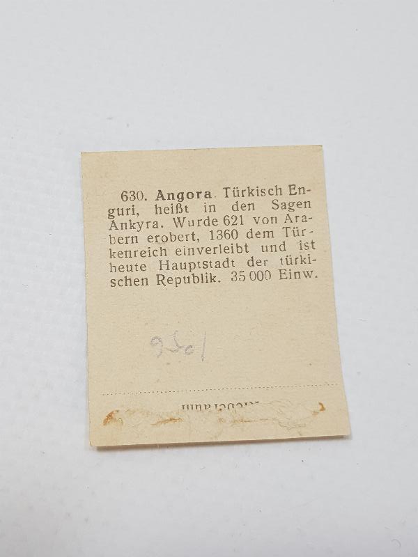 CUMHURİYET İLK DÖNEM ANKARA TEMALI AY YILDIZLI ÇİKOLATA KARTI