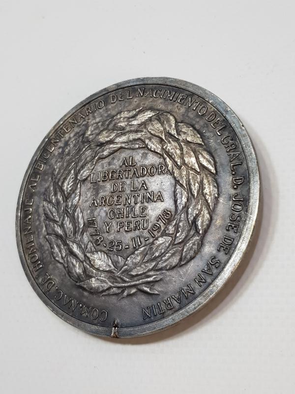 ARJANTİN - ŞİLİ VE PERU'NUN DEVRİMCİ LİDERİ JOSE DE SAN MARTİN TEMALI DEV BOY MADALYA