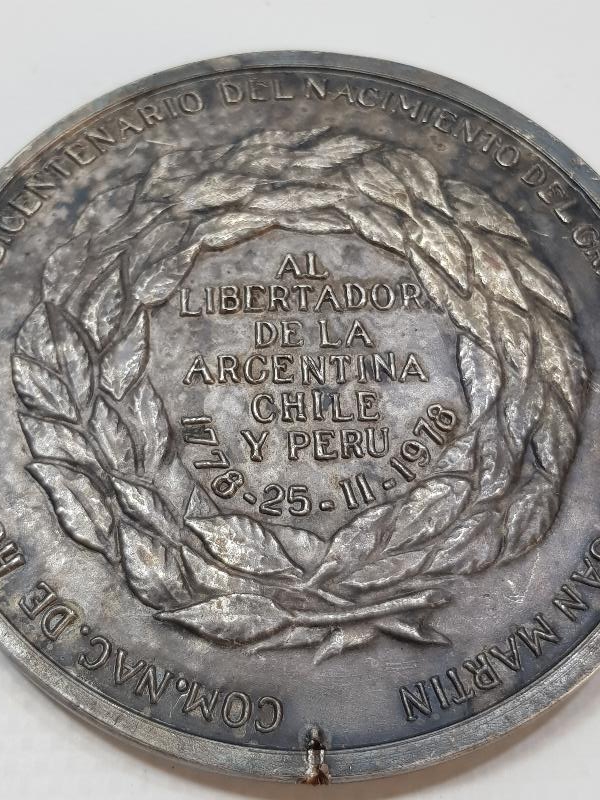 ARJANTİN - ŞİLİ VE PERU'NUN DEVRİMCİ LİDERİ JOSE DE SAN MARTİN TEMALI DEV BOY MADALYA