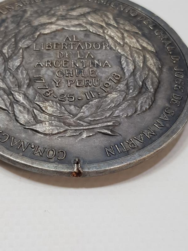 ARJANTİN - ŞİLİ VE PERU'NUN DEVRİMCİ LİDERİ JOSE DE SAN MARTİN TEMALI DEV BOY MADALYA