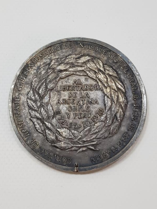 ARJANTİN - ŞİLİ VE PERU'NUN DEVRİMCİ LİDERİ JOSE DE SAN MARTİN TEMALI DEV BOY MADALYA