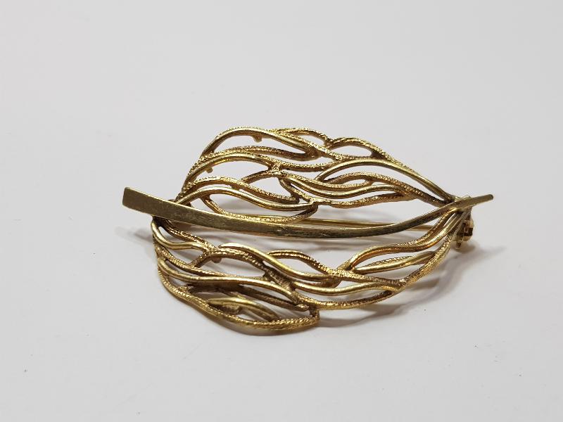 YAPRAK FORMLU ANTİKA BROŞ