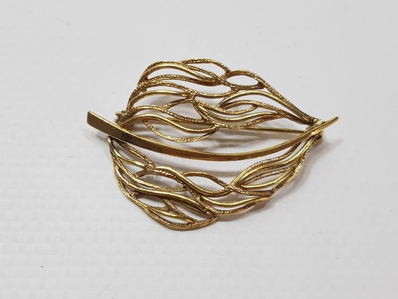 YAPRAK FORMLU ANTİKA BROŞ