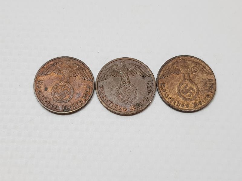 ALMANYA 1938-1939-1940 TARİHLİ 1 PFENNIG MADENİ PARALAR