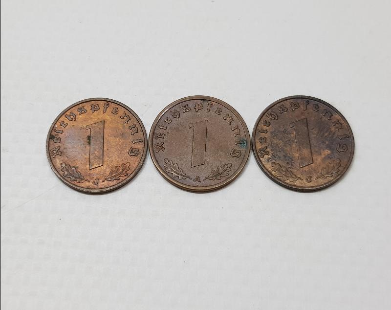 ALMANYA 1938-1939-1940 TARİHLİ 1 PFENNIG MADENİ PARALAR
