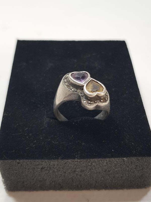 ÇİFT KALP FORMLU GÜMÜŞ YÜZÜK