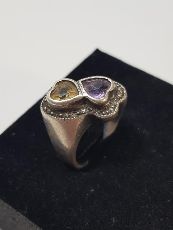 ÇİFT KALP FORMLU GÜMÜŞ YÜZÜK