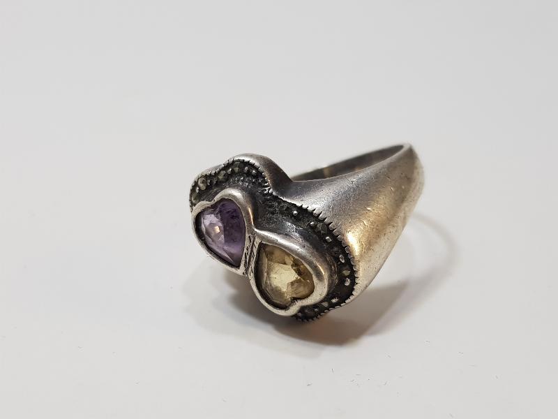 ÇİFT KALP FORMLU GÜMÜŞ YÜZÜK