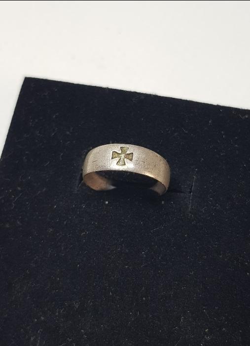 1. DÜNYA SAVAŞI HAÇ RESİMLİ GÜMÜŞ SUBAY YÜZÜĞÜ