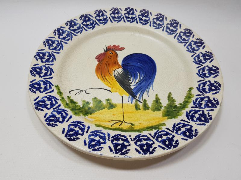 OSMANLI DÖNEMİ HOROZLU PORSELEN TABAK