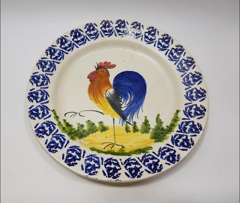 OSMANLI DÖNEMİ HOROZLU PORSELEN TABAK