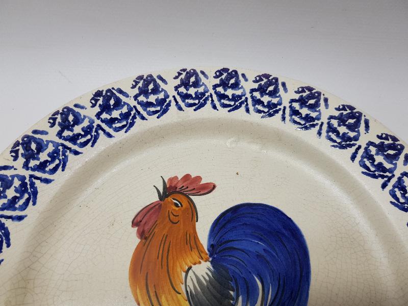 OSMANLI DÖNEMİ HOROZLU PORSELEN TABAK