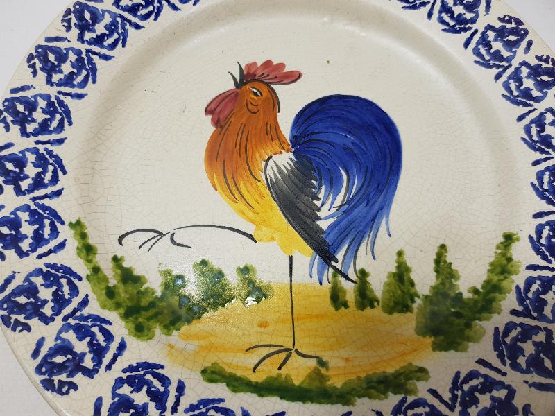 OSMANLI DÖNEMİ HOROZLU PORSELEN TABAK