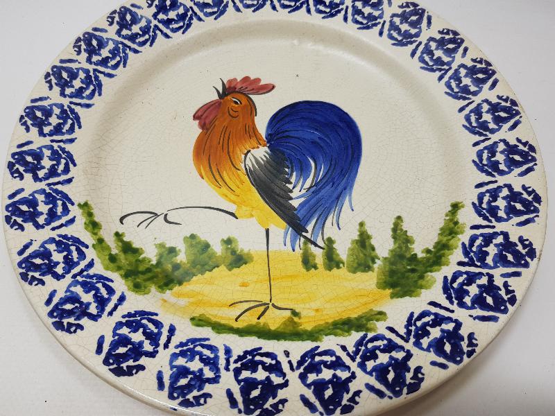 OSMANLI DÖNEMİ HOROZLU PORSELEN TABAK