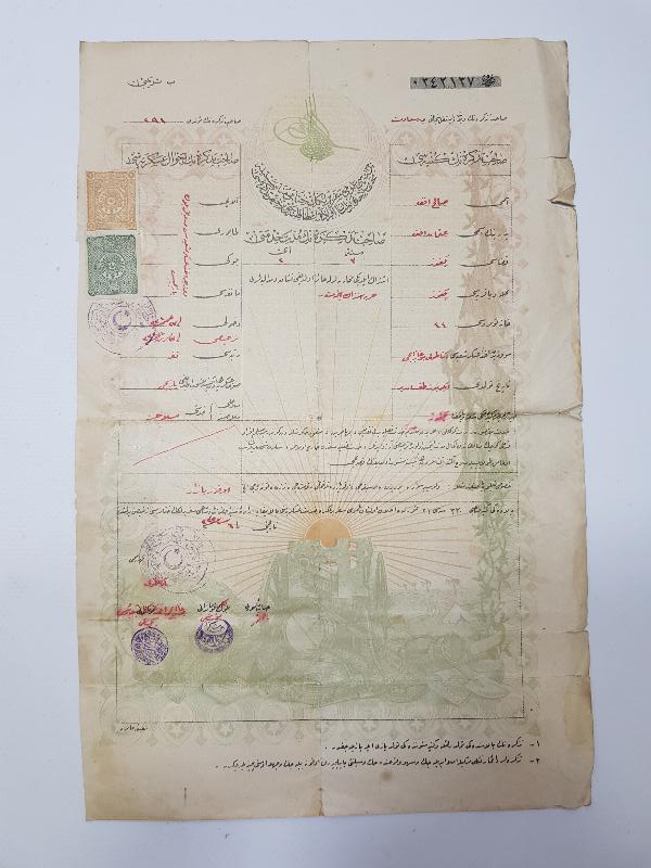 1. DÜNYA SAVAŞI DÖNEMİ SEFERBERLİK BELGESİ