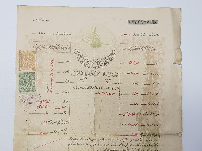 1. DÜNYA SAVAŞI DÖNEMİ SEFERBERLİK BELGESİ