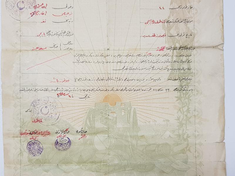 1. DÜNYA SAVAŞI DÖNEMİ SEFERBERLİK BELGESİ