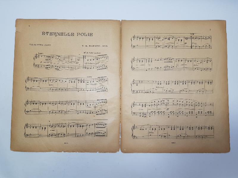 OSMANLI DÖNEMİ NAZARE-AGA PİYANO NOTA KİTAPÇIĞI