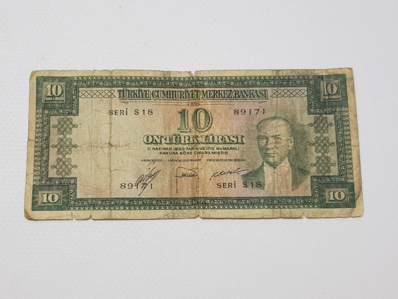 5. EMİSYON KAĞIT 10 LİRA