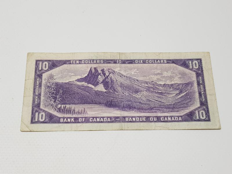 1954 TARİHLİ KRALİÇE ELİZABET RESİMLİ KANADA 10 DOLAR KAĞIT PARA