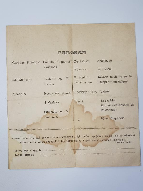 1940LARDAN CEMAL REŞİT REY SARAY SİNEMASI KONSER DAVETİYELERİ