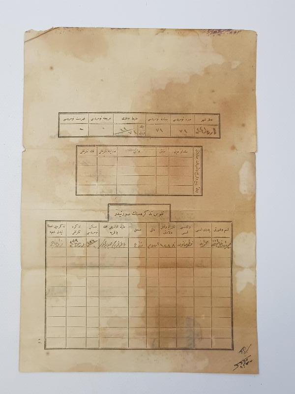 CUMHURİYET İLK DÖNEM OSMANLICA TAPU SENEDİ