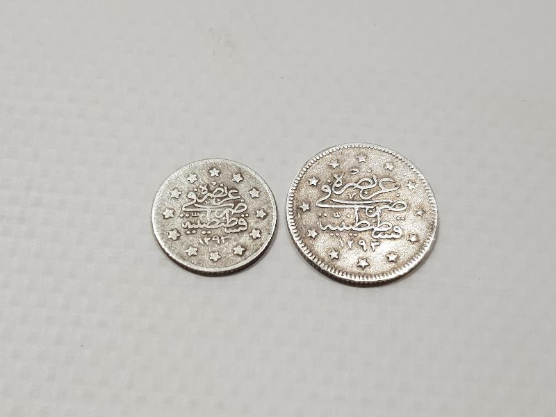 SULTAN ABDULHAMİT DÖNEMİ GÜMÜŞ 1 VE 2 KURUŞ