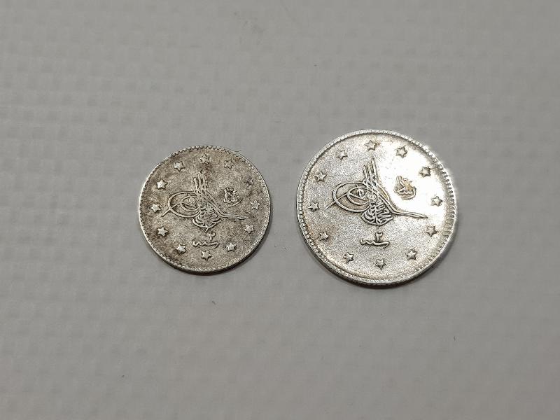 SULTAN MEHMET REŞAT HAN DÖNEMİ GÜMÜŞ 1 VE 2 KURUŞ